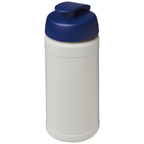 Bouteille 500 ml recyclée personnalisable Baseline Naturel et Bleu